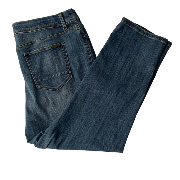 Chico's Denim - Chico's So Slimming Girlfriend Crop Jeans Women Size 2.5 (38x26) Blue Stretch